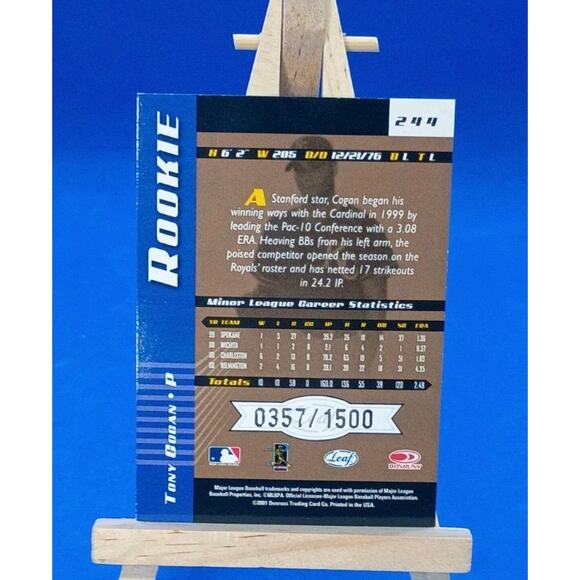 Tony Cogan #244 2001 Leaf Limited SP 357/1500 - Picture 4 of 4